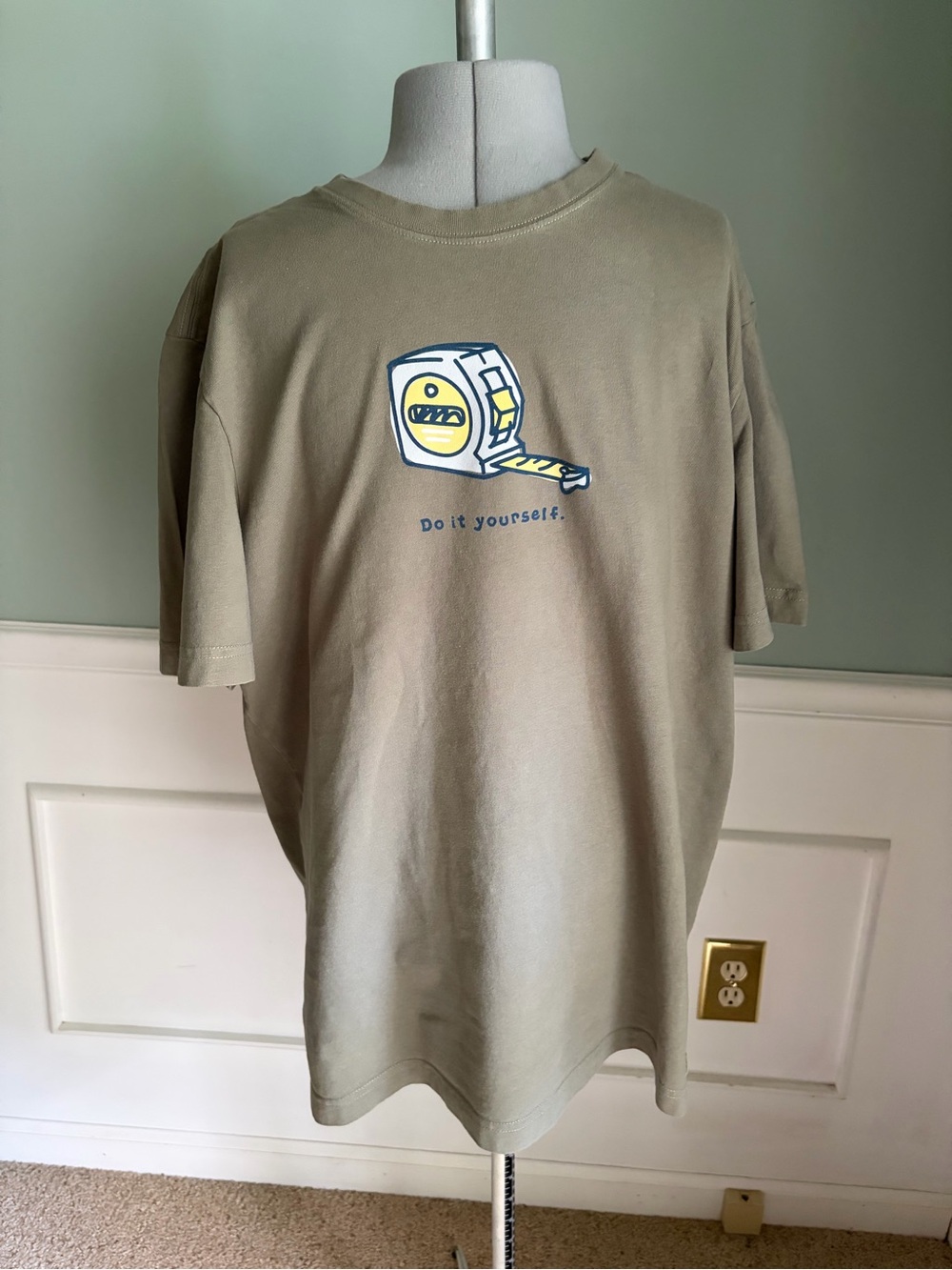 Life Is Good Moss Green DIY Tape Measure Short Sleeve Crusher Tee